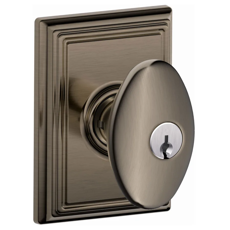 Schlage Siena Keyed Entry Single Cylinder Door Knob Set with Decorativ –  Golden Locks Inc