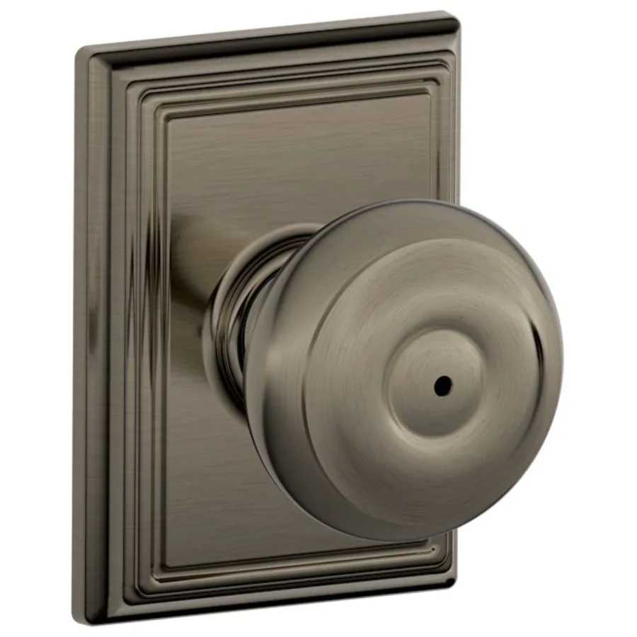 Schlage Residential F40 - Privacy Lock - Georgian Knob, 16080 Latch and 10027 Strike - Addison Trim