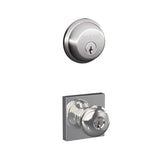 Schlage Plymouth Single Cylinder Keyed Entry Door Knob Set and Deadbolt Combo with Collins Rose