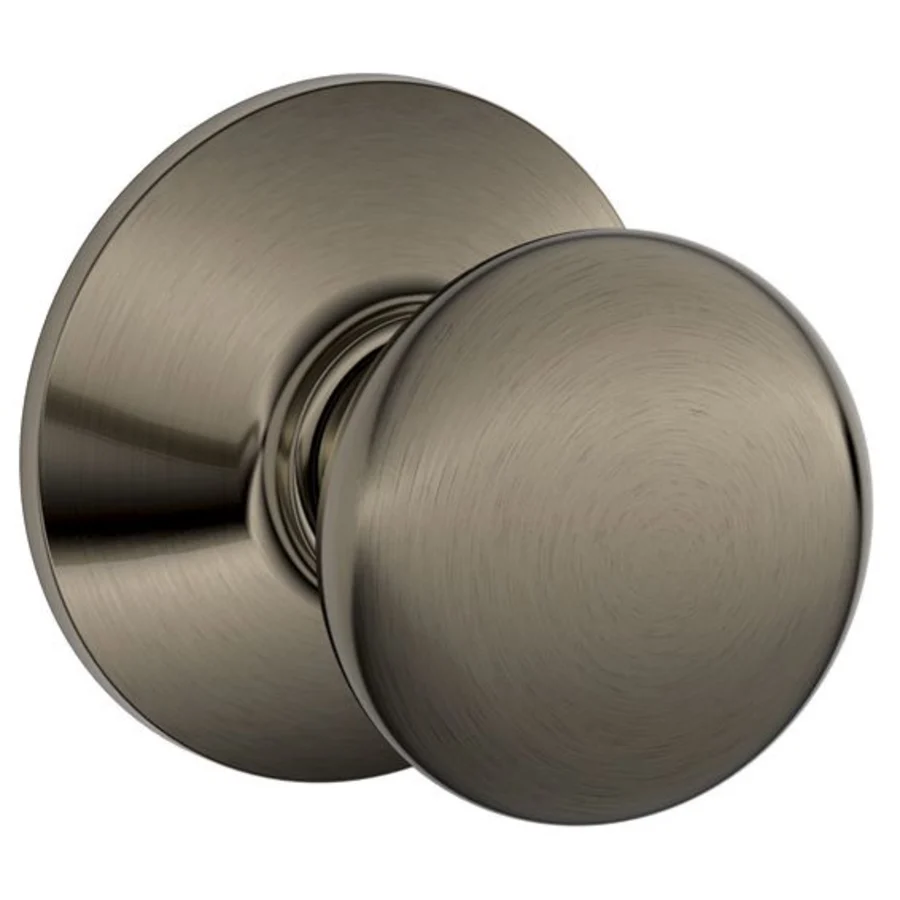 Schlage Residential F10 - Plymouth Knob Passage Lock with 16080 Latch and 10027 Strike- Kinsler Rose