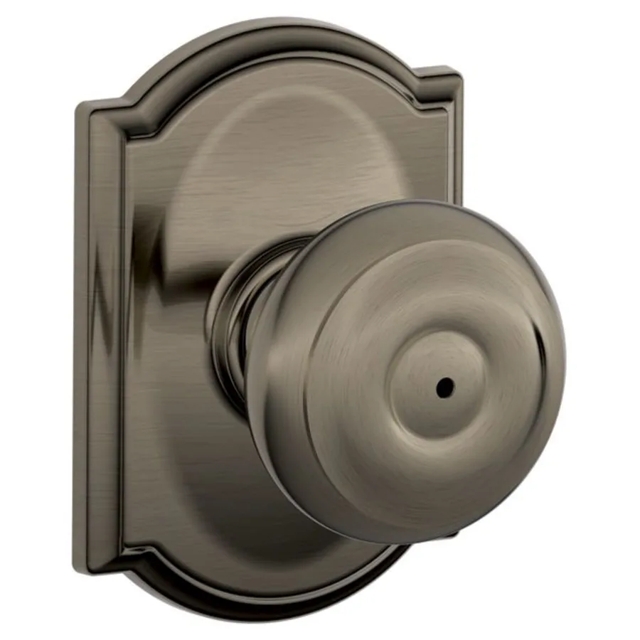 Schlage Residential F40 - Privacy Lock - Georgian Knob, 16080 Latch and 10027 Strike - Camelot Trim