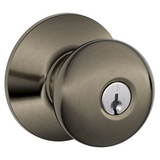 Schlage Residential F51A - Entry Lock - Plymouth Knob, C Keyway with 16211 Latch and 10063 Strike