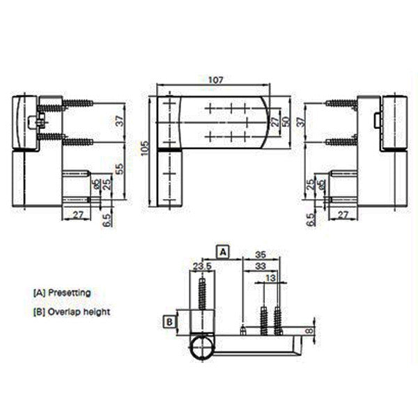Sash Hinge Black 40R-180