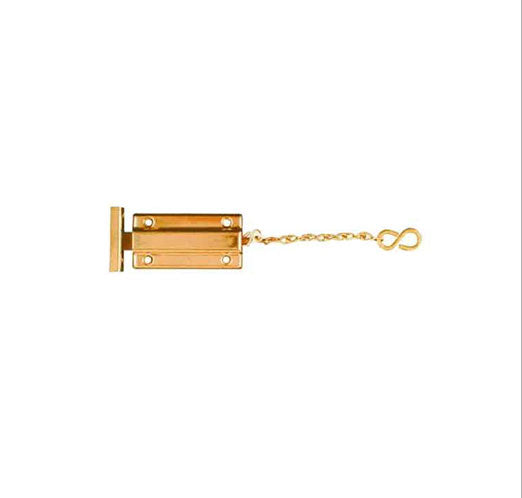 Reversible Safety Chain Lock, 3" Lock, 15" Chain, Bright Brass - 44112