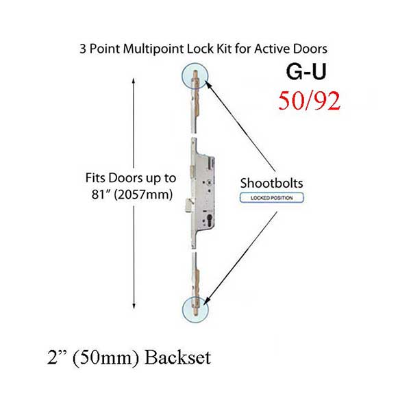 ACTIVE PELLA / G-U 3-POINT MULTIPOINT LOCK KIT W/ SHOOTBOLTS 50/92