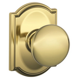 Schlage Residential F10 - Plymouth Knob Passage Lock with 16080 Latch and 10027 Strike - Camelot Trim