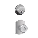 Schlage Bowery Single Cylinder Keyed Entry Door Knob Set and Deadbolt Combo with Greenwich Rose