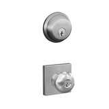 Schlage Plymouth Single Cylinder Keyed Entry Door Knob Set and Deadbolt Combo with Collins Rose