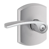 Schlage Merano Privacy Door Lever Set with Decorative Greenwich Trim