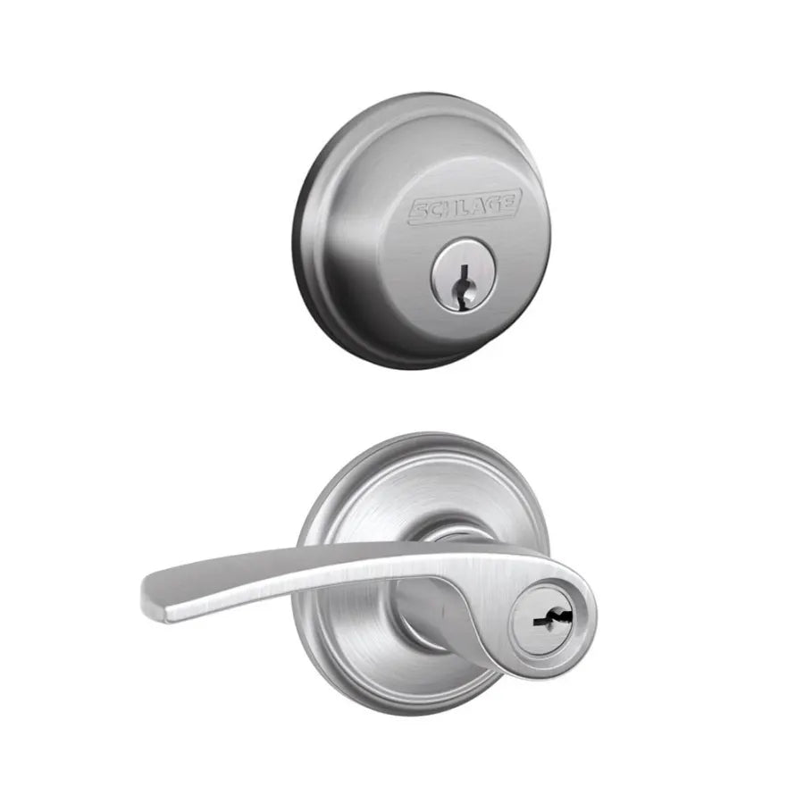 Schlage Merano Single Cylinder Keyed Entry Door Lever Set and Deadbolt Combo