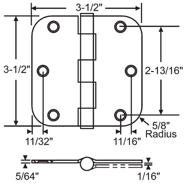 Butt Hinge Removable Pin 56-262snk