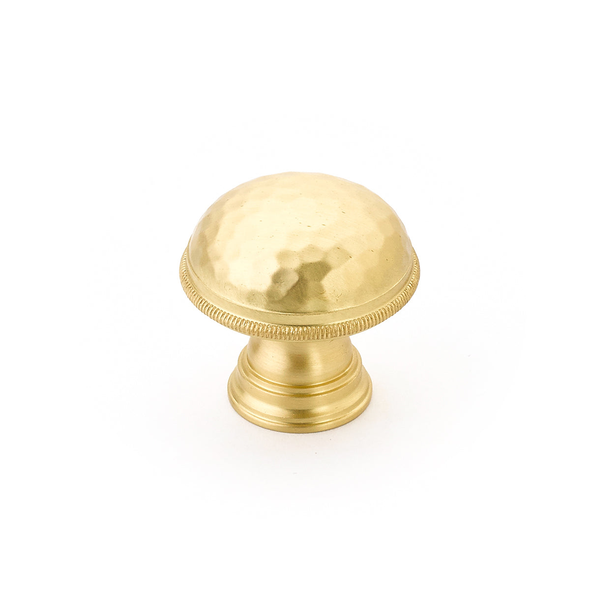 Schaub Atherton Knob - Hammered - Knurled Edges - 1-1/4"