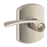 Schlage Merano Privacy Door Lever Set with Decorative Greenwich Trim