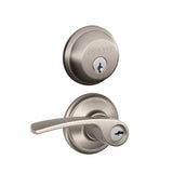 Schlage Merano Single Cylinder Keyed Entry Door Lever Set and Deadbolt Combo