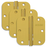 Schlage Residential Pack of Three 3.5" x 3.5" 5/8" Radius Corner Plain Bearing Mortise Hinges