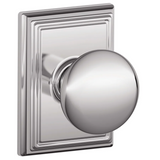 Schlage Residential F10 - Plymouth Knob Passage Lock with 16080 Latch and 10027 Strike - Addison Trim