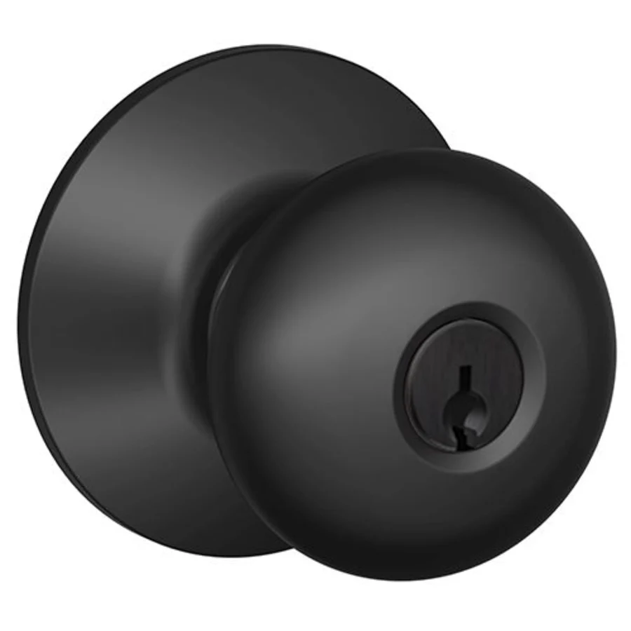 Schlage Residential F51A - Entry Lock - Plymouth Knob, C Keyway with 16211 Latch and 10063 Strike