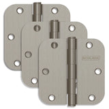 Schlage Residential Pack of Three 3.5" x 3.5" 5/8" Radius Corner Plain Bearing Mortise Hinges