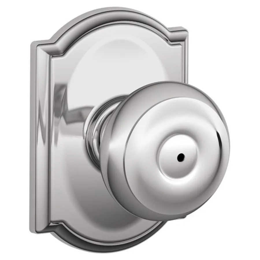 Schlage Residential F40 - Privacy Lock - Georgian Knob, 16080 Latch and 10027 Strike - Camelot Trim
