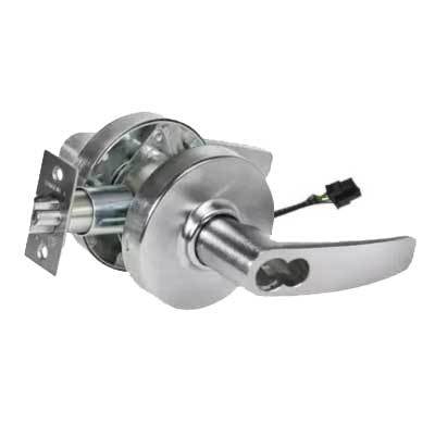Sargent 28-60-10G70-LB-24V-US26D 24V Fail Safe Cylindrical Electromechanical Lock - 2-3/4" Backset, 4-7/8" Strike, LFIC Large Format Interchangeable Core - Less Core, L Rose, B Lever, US26D/626 Satin Chrome Finish