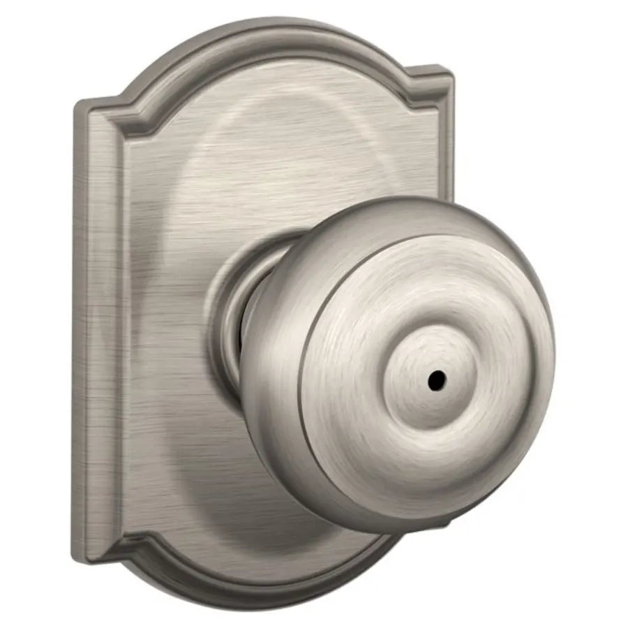 Schlage Residential F40 - Privacy Lock - Georgian Knob, 16080 Latch and 10027 Strike - Camelot Trim