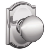 Schlage Residential F10 - Plymouth Knob Passage Lock with 16080 Latch and 10027 Strike - Camelot Trim