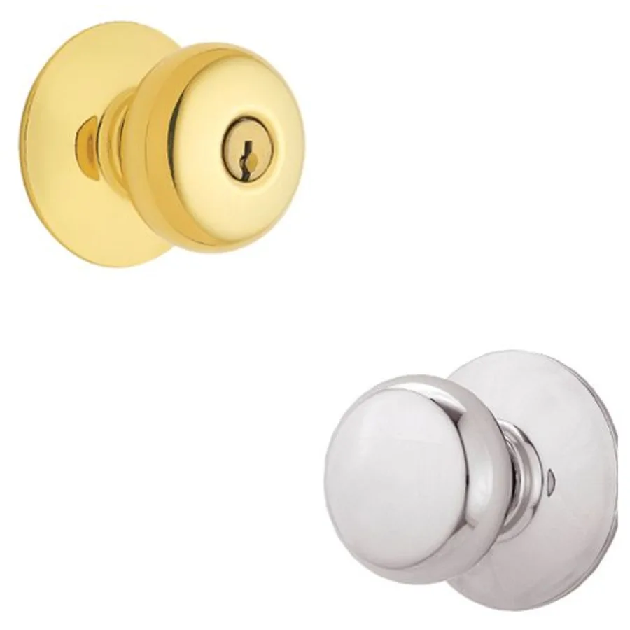 Schlage Residential F51A - Entry Lock - Plymouth Knob, C Keyway with 16211 Latch and 10063 Strike