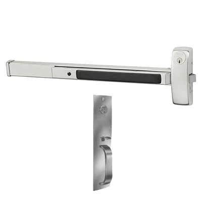 Sargent 8866-F-PTB-US32D 36" Exit Device Panic Bar, Key Lock Or Unlock, PTB Thumbpiece Trim, US32D/630 Satin Stainless Steel Finish