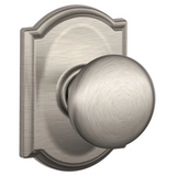 Schlage Residential F10 - Plymouth Knob Passage Lock with 16080 Latch and 10027 Strike - Camelot Trim