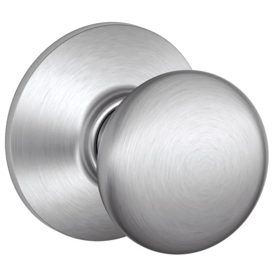 Schlage Residential F10 - Plymouth Knob Passage Lock with 16080 Latch and 10027 Strike- Kinsler Rose