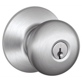 Schlage Residential F51A - Entry Lock - Plymouth Knob, C Keyway with 16211 Latch and 10063 Strike