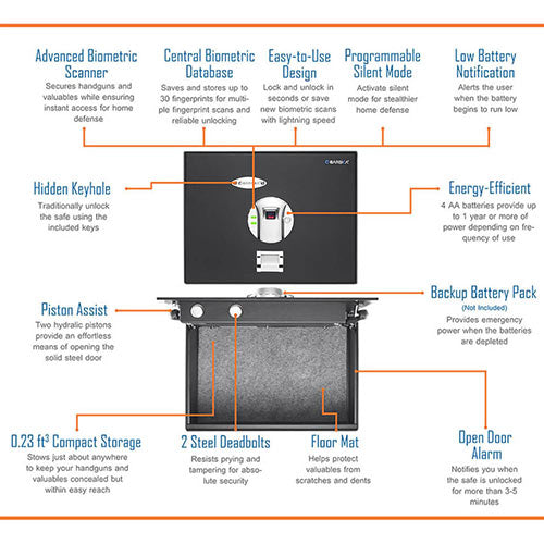 Barska Top Opening Biometric Safe AX11556