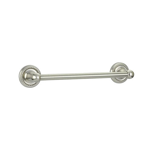Emtek 12" Traditional Brass Towel Bar w/ Rope Rosette