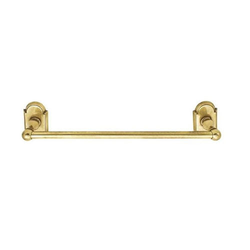 Emtek 12" Traditional Brass Towel Bar w/ Ribbon & Reed Rosette