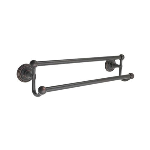 Emtek 24" Traditional Brass Double Towel Bar w/Quincy Rosette