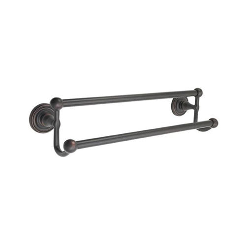 Emtek 24" Traditional Brass Double Towel Bar w/Lancaster Rosette
