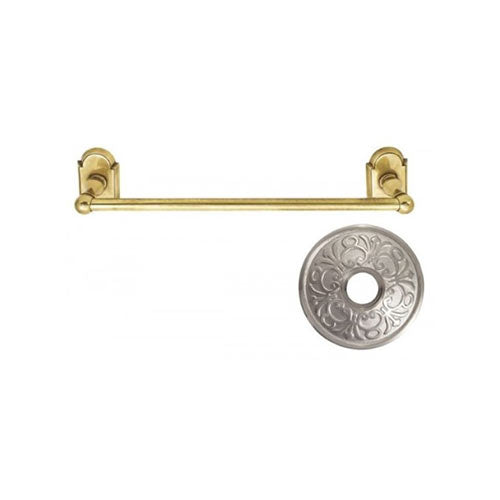 Emtek 24" Traditional Brass Towel Bar w/Lancaster Rosette