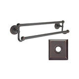 Emtek 30" Traditional Brass Double Towel Bar w/Quincy Rosette