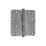 Baldwin 4" x 4" Solid Brass Plain Bearing 1/4" Radius Corner Mortise Door Hinge - Single Hinge