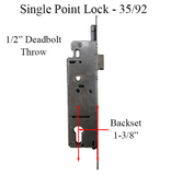 16MM HOPPE SINGLE POINT LOCK (SPL), 35/92 GEAR, 1/2" (14MM) DEADBOLT THROW