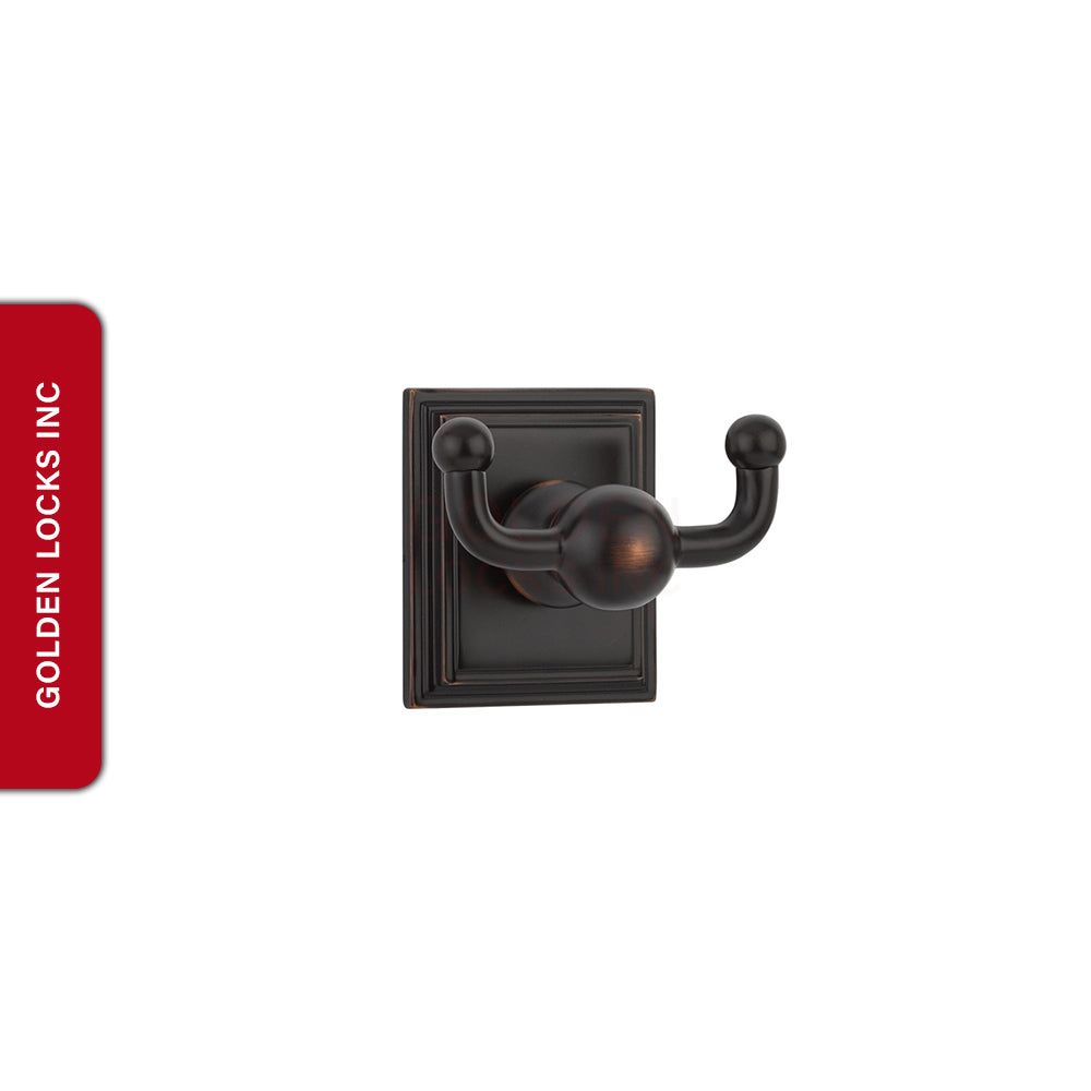 Emtek 2609 Brass Double Hook with Rosette