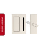 Emtek 222202 Modern Rectangular Barn Door Privacy Lock and Flush Pull with Integrated Strike