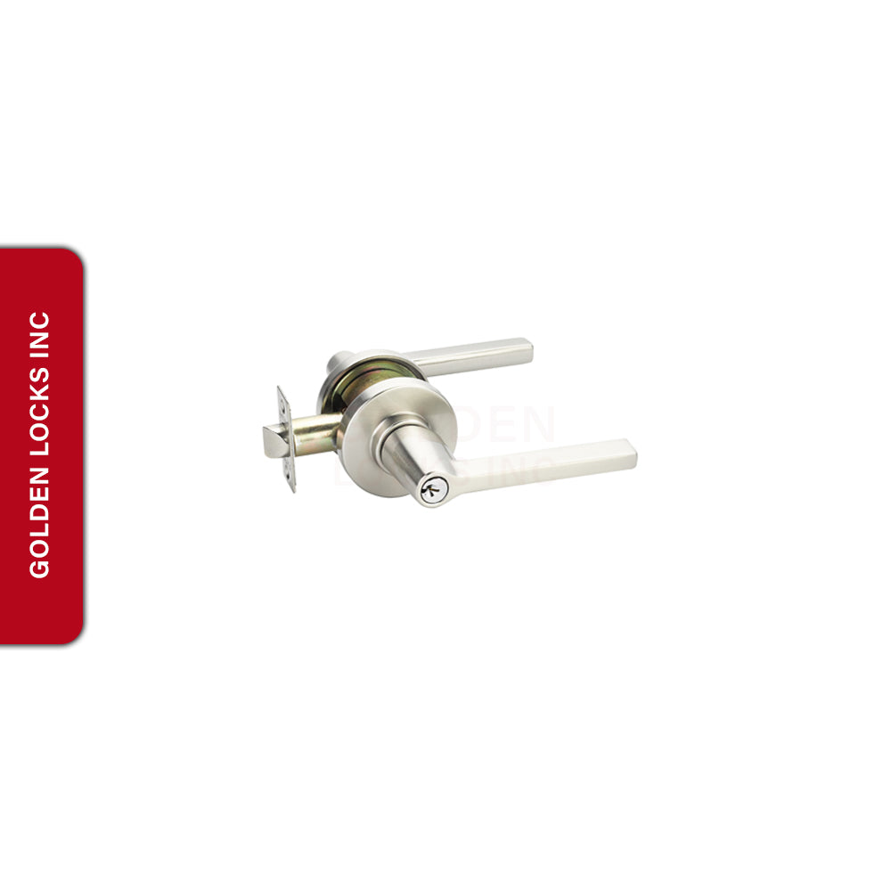 Emtek Helios Keyed Modern Lever with Modern Disk Rosette - E785