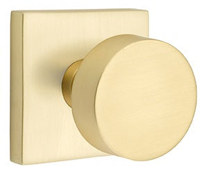 Emtek Modern Round Door Knob with Square Rosette - E247