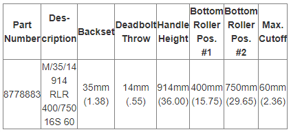 Hoppe 16mm Manual 4 Roller Gear, 35/92, @15.75 & 29.53", 1/2" D/B - 8778883