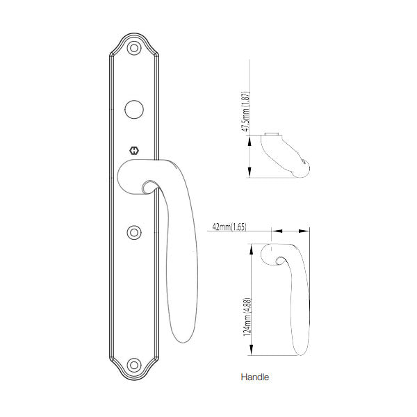 HOPPE HLS 9000 Sliding Door Handle Set Verona Lever Active Keyed Oil Rubbed Brass