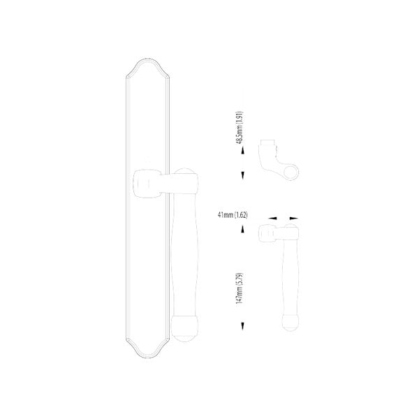 HOPPE HLS 9000 SLIDING DOOR HANDLE-SET, M574/2170N, FIXED DUMMY - ANTIQUE BRASS