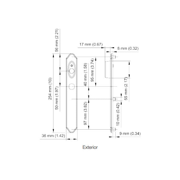 HOPPE HLS 9000 SLIDING DOOR HANDLE-SET, M574/2170N, FIXED DUMMY - ANTIQUE BRASS