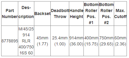 Hoppe 16mm Manual Gear, 45/92, Roller @ 15.75" & 29.53" - 8778895
