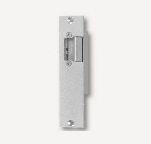 Mul-t-lock Electric Strike Fail Secure, Faceplate 5-7/8 x 1 1/4, Off Center Zinc Plated 8-16V AC/DC